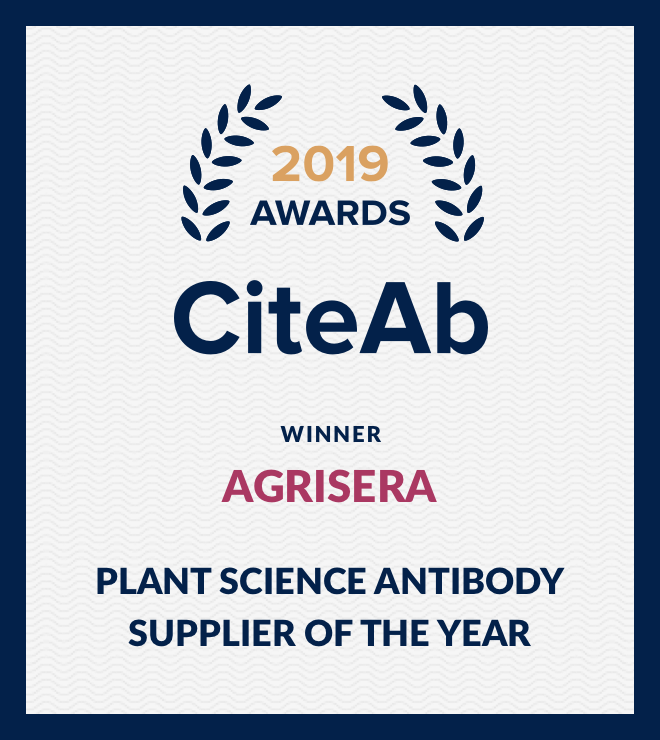 Agrisera award The Best Antibody Supplier in Plant Science
